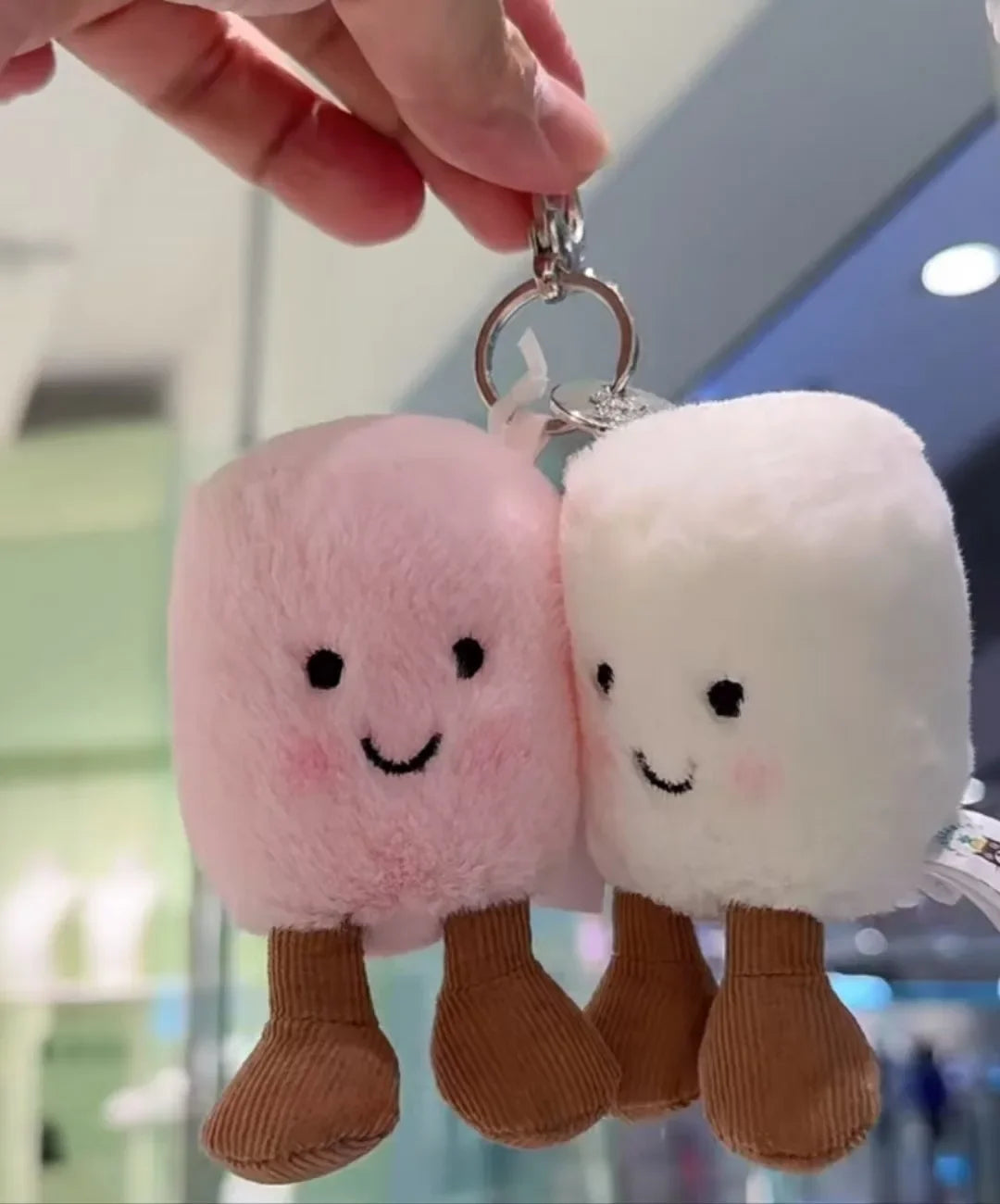 JC Jelly Plush Cat Cotton Candy Two Tone Cute Soft Two Tone Keychain Bag Pendant Plush Accessories Doll Car Pendant Holiday Gift