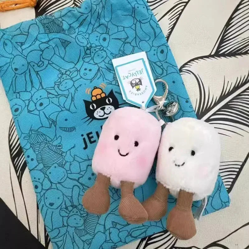 JC Jelly Plush Cat Cotton Candy Two Tone Cute Soft Two Tone Keychain Bag Pendant Plush Accessories Doll Car Pendant Holiday Gift