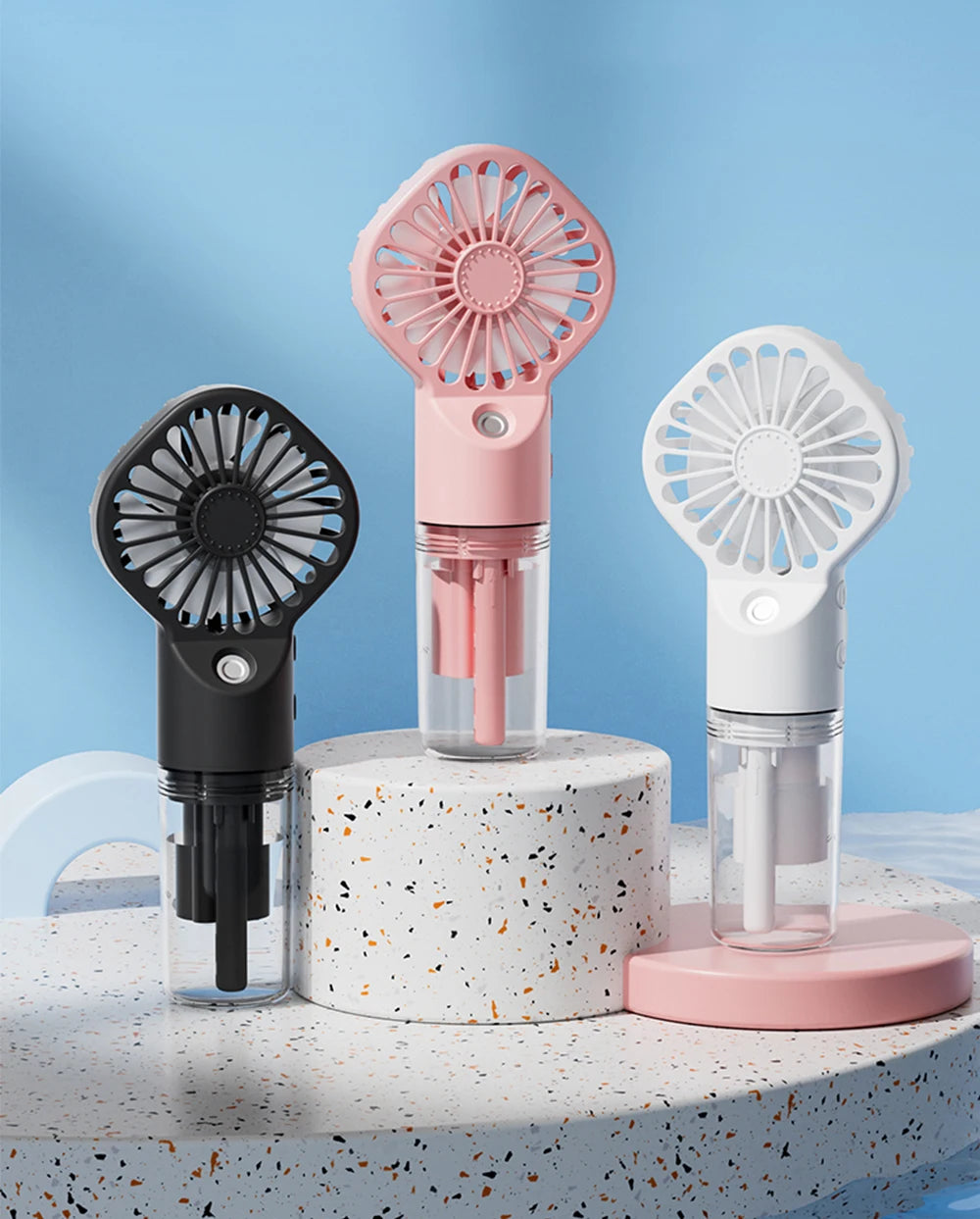 Portable Humidifier Fan Mini Handheld Mist Fan Portable USB Rechargeable Handheld Fan with Humidifier Mini Water Spray Hand Fan