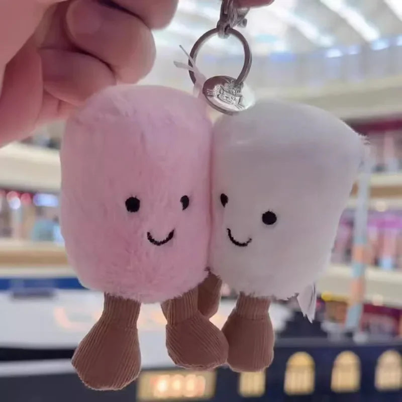 JC Jelly Plush Cat Cotton Candy Two Tone Cute Soft Two Tone Keychain Bag Pendant Plush Accessories Doll Car Pendant Holiday Gift