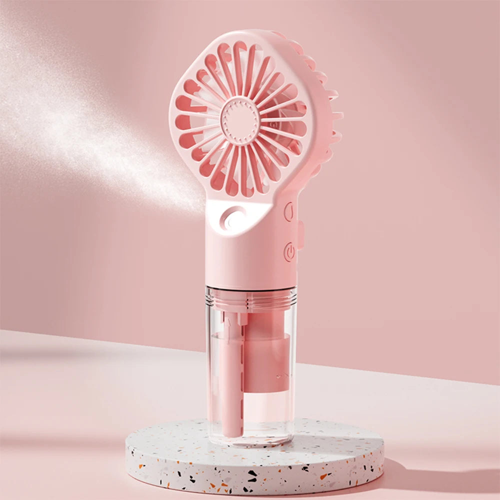 Portable Humidifier Fan Mini Handheld Mist Fan Portable USB Rechargeable Handheld Fan with Humidifier Mini Water Spray Hand Fan